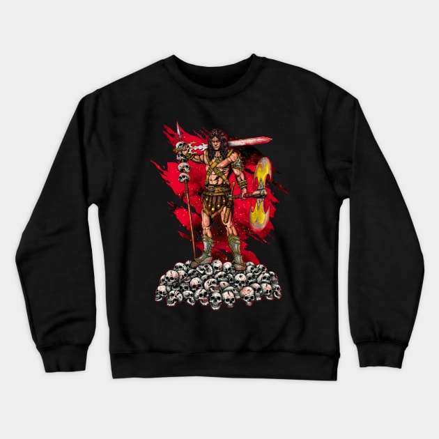 Barbarian Warrior Crewneck Sweatshirt by Fine Design Creative